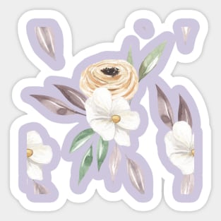 Vintage Floral Pattern Watercolor Sticker